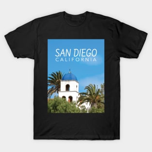 San Diego California Blue Domed Tower T-Shirt